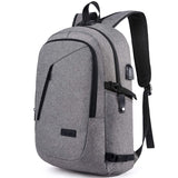 1 x RAW Customer Returns WENIG Laptop Backpack Men, 17 Inch Laptop Anti Theft Backpack Bag School Backpack Business Notebook Backpack Waterproof with USB, Gift for Men, Work Travel Student Boys Teenager Gray - RRP €45.99