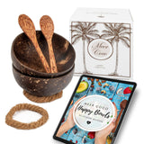 1 x RAW Customer Returns Meer Coco I Coconut Bowl Set of 2 I INCL. 33 recipes e-book I coconut shells I wooden spoons I coasters I ideal for acai muesli breakfast smoothie bowl I Buddha bowl - RRP €17.14