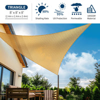 1 x RAW Customer Returns EMEKIAN Triangle 2.4m x 2.4m x 2.4m Sun Shade Sail, UV Block Sunshade Canopy, Outdoor Sand Permeable Sun Protection Patio Cover for Gardens and Backyard Activities - RRP €22.68