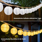 1 x RAW Customer Returns Joomer Solar Fairy Lights Lantern Outdoor, 8.7m 30 LED Solar Fairy Lights Outdoor Lanterns Warm White 8 Modes Vintage Hemp Rope Lanterns Outdoor Weatherproof for Garden Patio Pavilion Wedding Oudtoor Party - RRP €21.99