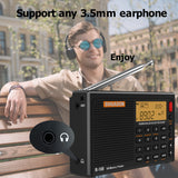 1 x RAW Customer Returns SIHUADON R-108 Small Portable Radios Rechargeable Battery Radio VHF FM AM SW Airband Radio World Receiver Digital Radio with ATS Station Memory Sleep Function Black  - RRP €54.77