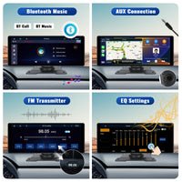 1 x RAW Customer Returns Portable Car Stereo with Carplay Wireless and Android Auto, 10.26 inch 25.6 cm 10.26 inch MP5 Player Portable with Touch Screen 360 Degree Rotatable with Bluetooth FM EQ AirPlay Mirrorlink - RRP €114.54