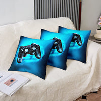 1 x Brand New Homewish Gaming Pillowcase 50 x 50 Game Pillowcase for Kids Boys Girls Video Game Gamer Pillowcase Teenager Gamepad Decorative Accent Pillowcase for Home Blue Black - RRP €20.4