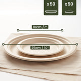 1 x RAW Customer Returns HAAGO - 100 Disposable Sugar Cane Plates, as Disposable Plastic Plates for Barbecues, Picnics and More, Biodegradable Plates - 26cm 18cm - RRP €23.99