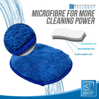 1 x RAW Customer Returns Bathroom Tile Cleaner, Shower Cleaning Brush, Multi-Part Scrubbing Brush with Long Handle Replaceable Stiff Bristles Tub, Tile Scrubber, Shower Cleaner Sponge Cleaner with Microfiber Pad - RRP €19.75