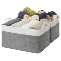 3 x Brand New GRANNY SAYS fabric storage boxes with metal frame, large storage baskets with handles, shelf storage boxes, foldable storage boxes, storage box without lid - grey white, 2 pieces - RRP €50.97