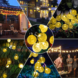 1 x RAW Customer Returns Solar fairy lights outdoor, waterproof, upgrade USB solar powered , 50 LED 8M 26Ft IP65 fairy lights, solar fairy lights outdoor garden lights, crystal ball fairy lights for tree, garden, party. - RRP €18.14