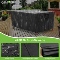 1 x Brand New QZMVER covers for furniture sets, cover for garden furniture waterproof, 420D Oxford garden table cover, anti-UV tarpaulin garden furniture dustproof with ventilation 280 x 204 x 106 cm  - RRP €42.35