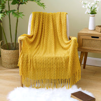 1 x Brand New MIULEE Cuddly Blanket Wave Fleece Blanket Soft Fluffy Plain Blankets Couch Blanket Sofa Blanket Blanket for Bed Sofa Bedroom Office, 125 x 150 cm Yellow - RRP €23.18