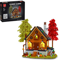 1 x Brand New Addshiny Wooden Cabin Building Set with LED Lights, MOC Villa Chalet Construction Kit, Forest Cabin House Building Kit with LED Lighting, DIY Street View Model Toys for Kids Ages 6 and Up 1643 Pieces  - RRP €52.99