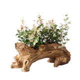 1 x RAW Customer Returns Yanmilia Artificial Driftwood Planter Resin Succulent Rustic Wood Stump Planter Indoor Outdoor Decorative Flower Pot No Plants Not Real Wood  - RRP €28.99