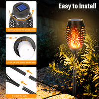 1 x RAW Customer Returns Qedertek Pack of 6 Solar Lamps for Outdoor Use - 12 LED Solar Lights for Outdoor Garden with Realistic Flame Effect IP65 Waterproof Garden Torches Solar for Gardens Path Backyards Lawn Balcony Decoration - RRP €29.99