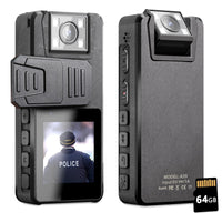 1 x RAW Customer Returns Hoestr Body Camera 3000 mAh, 1296P Body Cam with IR Night Vision, 180 Rotatable Lens and 2 Robust Clips, 64GB Wearable Camera Ideal for Home Delivery Cycle Police - RRP €60.97