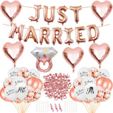 31 x Brand New Sranin Just Married Decoration, Wedding Decoration Wedding Decoration, Just Married Garland Banner, Mr and Mrs Balloons Signs, Confetti Wedding Photo Props for Marriage Proposal Registry Office Engagement - RRP €402.38