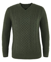 3 x Brand New Cicy Bell Men s V Neck Sweater Long Sleeve Male Basic Knitted Sweater Classic Fine Knit Sweater for Men Military Green L - RRP €92.55