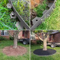 1 x RAW Customer Returns Flexible plastic lawn edge length 10m height 5cm, with 50 ground anchors 1 pair of gloves, black - RRP €29.23