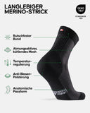 1 x RAW Customer Returns DANISH ENDURANCE Lightweight Merino Hiking Socks 3 Pairs Black, EU 39-42  - RRP €28.74