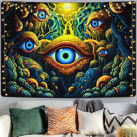 30 x Brand New Alishomtll Eye Tapestry, Sun Tapestry, Yellow Green Eye Wall Hanging, Aesthetic Style Gothic Tapestry, Bedroom Home Decor Wall Cloth, 150x130cm - RRP €612.0