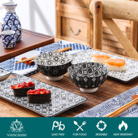 1 x RAW Customer Returns vancasso Haruka Sushi Set, Porcelain Japanese ESS Service, 8-piece tableware set for 2 people, includes sushi plates, bowls, sauce bowls and chopsticks - RRP €36.99