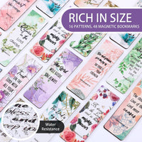 1 x RAW Customer Returns 48 Pieces Bible Verse Magnetic Bookmarks, Bookmarks Inspirational Scripture Christian Religious Motivational Encouragement Flowers Page Clips Gifts for Women School Office Supplies - RRP €13.61