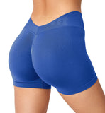 1 x Brand New Yiifit Sport Shorts Women V Back 3.5 Scrunch Butt Gym Shorts High Waist Crossback Leggings Sports Pants Short for Summer Fitness Workout Blue X-Large - RRP €27.6