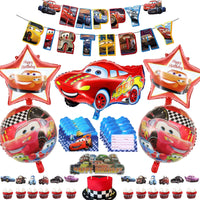 16 x Brand New Naotona Pack of 41 birthday decorations cars, car decoration birthday, car birthday decoration boys, foil balloon, happy birthday banner, cake decoration for children birthday party decoration B  - RRP €152.96