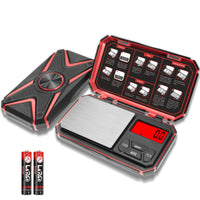 1 x RAW Customer Returns UNIWEIGH digital kitchen scales 1000g 0.1g, fine scales, pocket scales, precision scales, gram scales, small scales, letter scales, mini scales for coins, weeds battery included - red - RRP €18.99