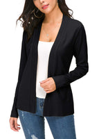 1 x RAW Customer Returns Women s Long Sleeve Open Front Lightweight Knit Cardigan S, Black  - RRP €33.25