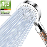 1 x RAW Customer Returns Magichome Anti-limescale Shower Head, 5 High Pressure Spray Jets with 3-Layer Filtration and Additional Stones, White - RRP €13.84