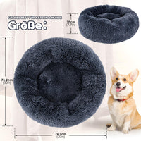 1 x RAW Customer Returns HEVOL Dog Bed Fluffy, Fluffy Soft Donut Plush Pet Bed Dog Basket, 30in Diameter Washable Round Cat Bed Dog Sofa Cushion for Small, Medium and Large Dogs-Gray - RRP €21.85