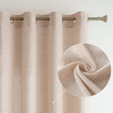 1 x RAW Customer Returns MIULEE living room curtains linen eyelet curtain linen look curtain boho curtain with eyelets semi-transparent linen curtain curtains set of 2 HxW 215 x 140 cm, beige-pink - RRP €32.26