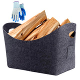 9 x Brand New Firewood basket large felt bag, wood basket for firewood felt foldable load capacity 20 kg with nitrile gloves, firewood carrying bag for firewood, wood, newspapers, clothing - RRP €184.05