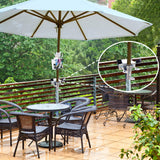 1 x RAW Customer Returns YeahBoom metal parasol holder, table clamp for garden umbrellas with hook, umbrella stand for terrace or table, umbrella stand parasol holder for garden terrace balcony railing - RRP €11.1