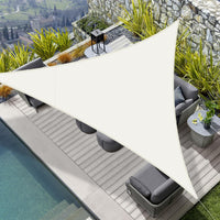 1 x RAW Customer Returns HENG FENG Triangular Waterproof Shade Sail Awning 3x3x3m Polyester UV Ray Protection Resistant for Terrace Outdoor Patio Garden Beige Color - RRP €27.53