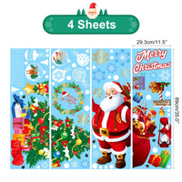 1 x RAW Customer Returns TOMEEK 4 Sheets Christmas Window Stickers Santa Claus Snowflake Window Decoration Reusable Static Cling PVC Sticker for Christmas Party, New Year and DIY Decorations - RRP €13.94