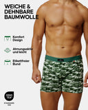 1 x RAW Customer Returns Men s boxer shorts, 3-pack of classic underpants made of soft cotton, retro shorts, Cotton Essential, black, grey, blue multi-coloured 1x camouflage blue, 1x black, 1x camouflage green , m  - RRP €30.95