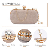 1 x Brand New EVEOUT Women s Shiny Sequins Evening Clutch Handbag with Rhinestones Elegant Crossbody Bag Shoulder Bags Wedding Party Purse Bridal Bag - RRP €24.92