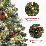 1 x RAW Customer Returns Yorbay Mini Christmas Tree with LED Lighting and White Snow, 40cm Fir Tree with Star Tree Topper and Real Pine Cones, for Christmas Decoration, Advent - RRP €27.22