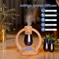 1 x RAW Customer Returns Adirigo Wireless Aroma Diffuser - Waterless Essential Oil Diffuser, Built-in Three Mist Modes and Four Color LED Lights for Home, Bedroom, Bathroom, Set of Three Bottles - RRP €29.99