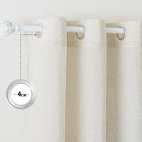 1 x RAW Customer Returns KGORGE linen curtain semi-transparent living room curtains with eyelets set of 2 160cm x 140cm HxW linen look curtains semi-transparent kitchen curtains short country house curtain linen look natural color - RRP €29.45