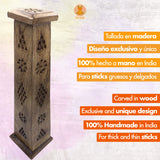 1 x RAW Customer Returns Incense Burner Wooden Tower Hand Carved in India Exclusive and Unique Design 30 x 8 x 8 cm Weight 190 g Wooden Incense Holder - RRP €14.5