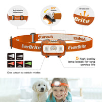 1 x RAW Customer Returns EverBrite LED headlamp, pack of 2, orange with red light and green light, children s head lamp with 5 light modes, party bag for children for camping, outdoors, Christmas with 6 AAA batteries  - RRP €13.99