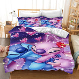 1 x RAW Customer Returns DELLIOP Lilo Stitch duvet cover for girls Duvet Cover with Zipper 2 Pillowcases 50 x 75 cm Purple, Single 90x190  - RRP €32.9