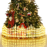 4 x RAW Customer Returns Quntis Christmas tree fence 1.4 m length Christmas tree decoration with 8 modes, IP44 fairy lights Christmas decoration, warm white fairy lights fence for Christmas - RRP €143.96