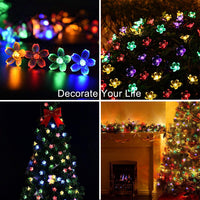 1 x RAW Customer Returns DIWUJI Solar String Lights Outdoor, Solar String Lights Garden 7M 50 LED Waterproof Flower Fairy Lights Festival Light for Party Wedding Patio Christmas Decoration Multicolor  - RRP €11.09