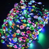 1 x RAW Customer Returns PTHTECHUS 12 PC LED Flower Wreath Headband - Crown Flower Garland Boho Floral Head Crown for Wedding, Festival and Party, Headdress with Decor FKH-12  - RRP €17.0