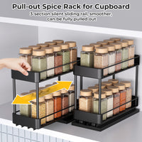 1 x RAW Customer Returns OriwarE extendable spice rack, 2-tier sink cabinet, kitchen cabinet, adjustable shelf, spice organizer, L22.4 W20 H27 CM - RRP €39.98