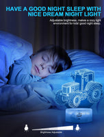 1 x RAW Customer Returns Nice Dream Tractor Night Light for Kids, 3D Illusion Lamp Children s Room LED Light, Remote Control 16 Color Change Dimmable, Christmas Gifts for Girl Boy Living Room Bedroom Decor - RRP €14.87