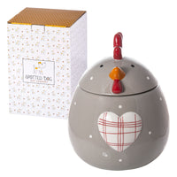 1 x RAW Customer Returns SPOTTED DOG GIFT COMPANY - Ceramic cookie jar, storage jar 1.9L with lid, chicken decoration and gift for women men animal lovers - RRP €34.99