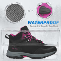 1 x RAW Customer Returns GRITION hiking shoes women waterproof, warm hiking boots outdoor shoes high, trekking and hiking shoes for women outdoor walking hiking trail running shoes black pink MULTIWAY. 37EU  - RRP €60.49